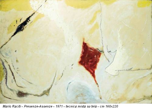 Mario Raciti - Presenze-Assenze - 1971 - tecnica mista su tela - cm 160x220