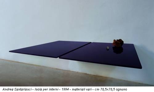 Andrea Santarlasci - Isola per interni - 1994 - materiali vari - cm 78,5x78,5 ognuno