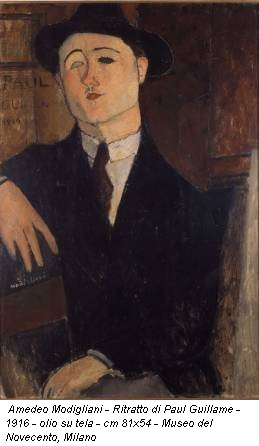 Amedeo Modigliani - Ritratto di Paul Guillame - 1916 - olio su tela - cm 81x54 - Museo del Novecento, Milano