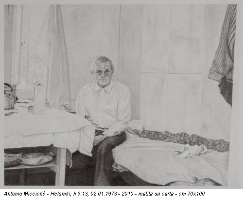 Antonio Micciché - Helsinki, h 9:13, 02.01.1973 - 2010 - matita su carta - cm 70x100