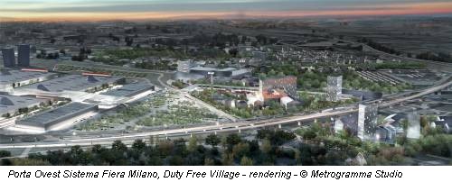 Porta Ovest Sistema Fiera Milano, Duty Free Village - rendering - &copy; Metrogramma Studio