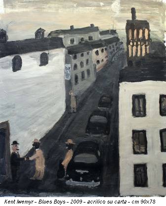 Kent Iwemyr - Blues Boys - 2009 - acrilico su carta - cm 90x78