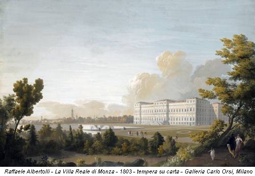 Raffaele Albertolli - La Villa Reale di Monza - 1803 - tempera su carta - Galleria Carlo Orsi, Milano