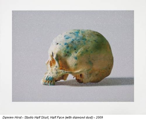 Damien Hirst - Studio Half Skull, Half Face (with diamond dust) - 2009