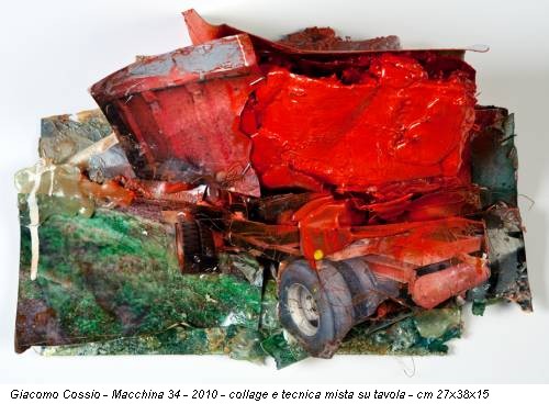 Giacomo Cossio - Macchina 34 - 2010 - collage e tecnica mista su tavola - cm 27x38x15
