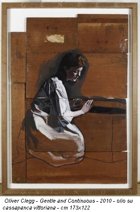 Oliver Clegg - Gentle and Continuous - 2010 - olio su cassapanca vittoriana - cm 173x122