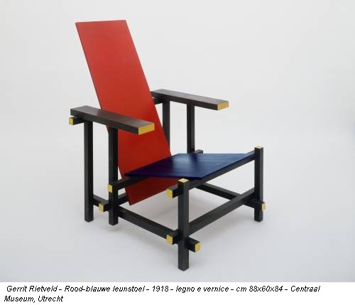 Gerrit Rietveld - Rood-blauwe leunstoel - 1918 - legno e vernice - cm 88x60x84 - Centraal Museum, Utrecht