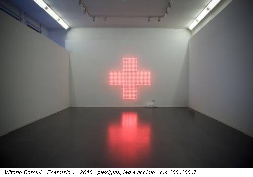 Vittorio Corsini - Esercizio 1 - 2010 - plexiglas, led e acciaio - cm 200x200x7