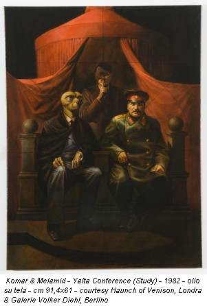 Komar & Melamid - Yalta Conference (Study) - 1982 - olio su tela - cm 91,4x61 - courtesy Haunch of Venison, Londra & Galerie Volker Diehl, Berlino