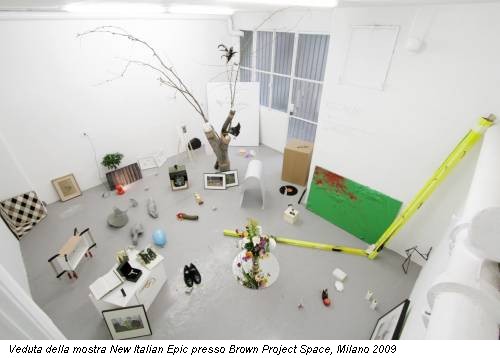 Veduta della mostra New Italian Epic presso Brown Project Space, Milano 2009