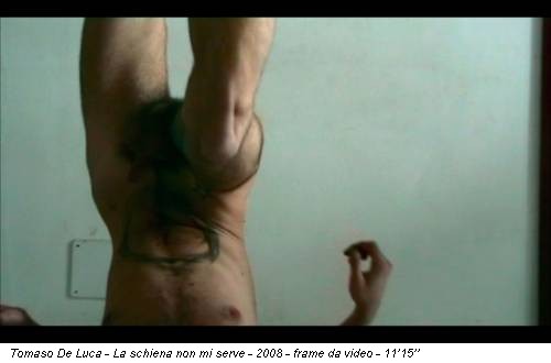 Tomaso De Luca - La schiena non mi serve - 2008 - frame da video - 11’15’’