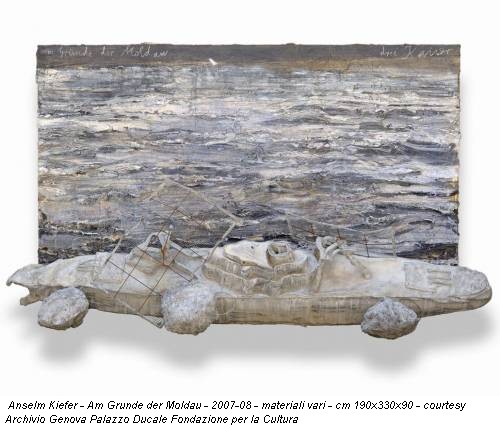 Anselm Kiefer - Am Grunde der Moldau - 2007-08 - materiali vari - cm 190x330x90 - courtesy Archivio Genova Palazzo Ducale Fondazione per la Cultura