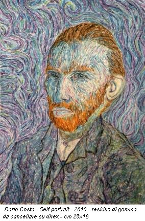 Dario Costa - Self-portrait - 2010 - residuo di gomma da cancellare su direx - cm 25x18