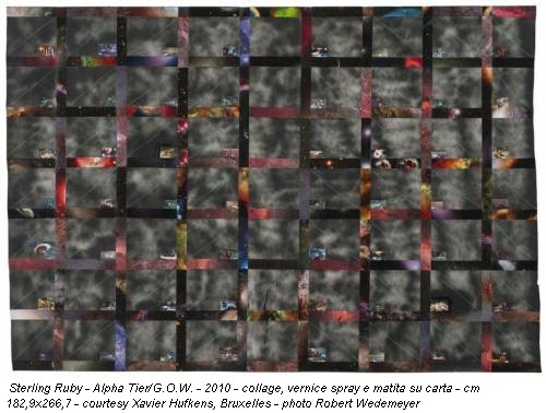 Sterling Ruby - Alpha Tier/G.O.W. - 2010 - collage, vernice spray e matita su carta - cm 182,9x266,7 - courtesy Xavier Hufkens, Bruxelles - photo Robert Wedemeyer
