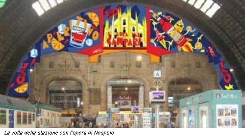 La volta della stazione con l’opera di Nespolo