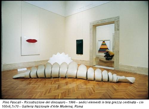 Pino Pascali - Ricostruzione del dinosauro - 1966 - sedici elementi in tela grezza centinata - cm 100x6,7x70 - Galleria Nazionale d’Arte Moderna, Roma