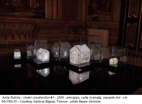 Anila Rubiku - Under construction #1 - 2008 - plexiglas, carta ricamata, impianto led - cm 50x150x70 - Courtesy Galleria Bagnai, Firenze - photo Beppe Gernone