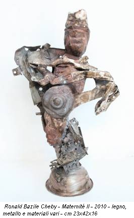 Ronald Bazile Cheby - Maternité II - 2010 - legno, metallo e materiali vari - cm 23x42x16