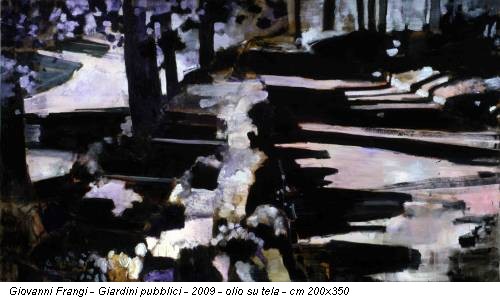 Giovanni Frangi - Giardini pubblici - 2009 - olio su tela - cm 200x350