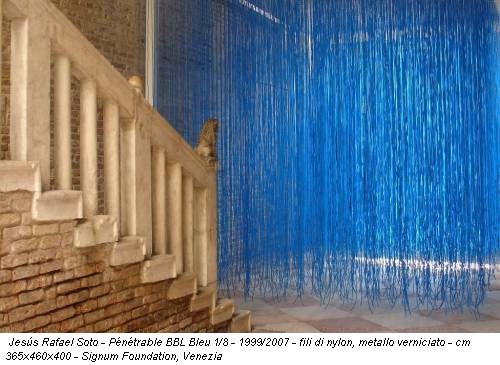 Jesús Rafael Soto - Pénétrable BBL Bleu 1/8 - 1999/2007 - fili di nylon, metallo verniciato - cm 365x460x400 - Signum Foundation, Venezia