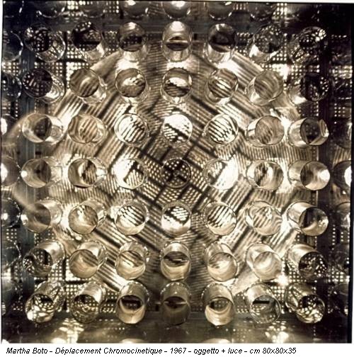Martha Boto - Déplacement Chromocinetique - 1967 - oggetto + luce - cm 80x80x35