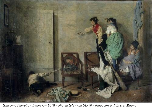 Giacomo Favretto - Il sorcio - 1878 - olio su tela - cm 59x90 - Pinacoteca di Brera, Milano