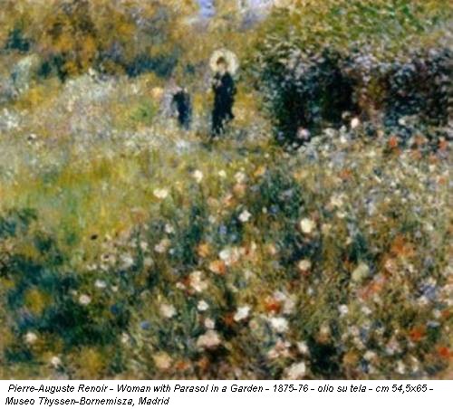 Pierre-Auguste Renoir - Woman with Parasol in a Garden - 1875-76 - olio su tela - cm 54,5x65 - Museo Thyssen-Bornemisza, Madrid