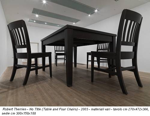 Robert Therrien - No Title (Table and Four Chairs) - 2003 - materiali vari - tavolo cm 270x472x366, sedie cm 300x158x188