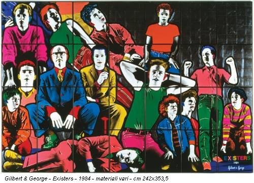 Gilbert & George - Existers - 1984 - materiali vari - cm 242x353,5