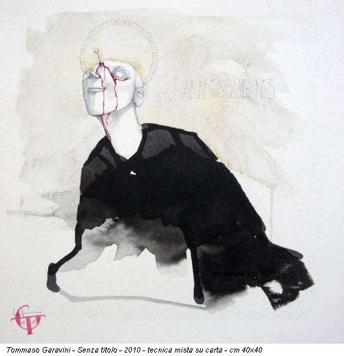 Tommaso Garavini - Senza titolo - 2010 - tecnica mista su carta - cm 40x40