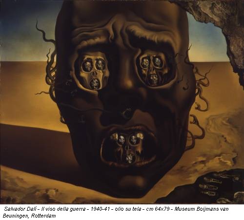Salvador Dalí - Il viso della guerra - 1940-41 - olio su tela - cm 64x79 - Museum Boijmans van Beuningen, Rotterdam