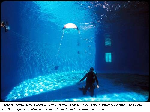 Isola & Norzi - Bated Breath - 2010 - stampa lambda, installazione subacquea fatta d’aria - cm 78x78 - acquario di New York City a Coney Island - courtesy gli artisti