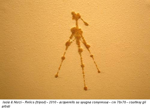 Isola & Norzi - Relics (tripod) - 2010 - acquerello su spugna compressa - cm 78x78 - courtesy gli artisti