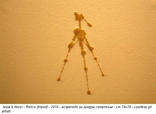 Isola & Norzi - Relics (tripod) - 2010 - acquerello su spugna compressa - cm 78x78 - courtesy gli artisti