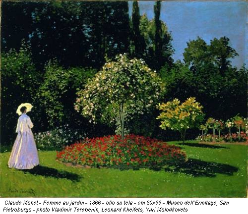 Claude Monet - Femme au jardin - 1866 - olio su tela - cm 80x99 - Museo dell’Ermitage, San Pietroburgo - photo Vladimir Terebenin, Leonard Kheifets, Yuri Molodkovets