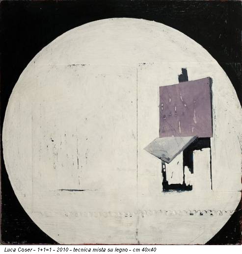 Luca Coser - 1+1=1 - 2010 - tecnica mista su legno - cm 40x40