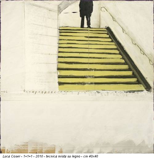 Luca Coser - 1+1=1 - 2010 - tecnica mista su legno - cm 40x40
