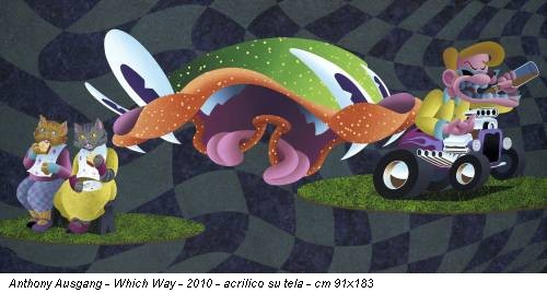 Anthony Ausgang - Which Way - 2010 - acrilico su tela - cm 91x183