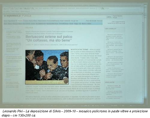 Leonardo Pivi - La deposizione di Silvio - 2009-10 - mosaico policromo in paste vitree e proiezione diapo - cm 130x200 ca.