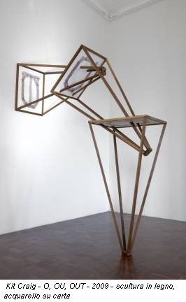 Kit Craig - O, OU, OUT - 2009 - scultura in legno, acquarello su carta