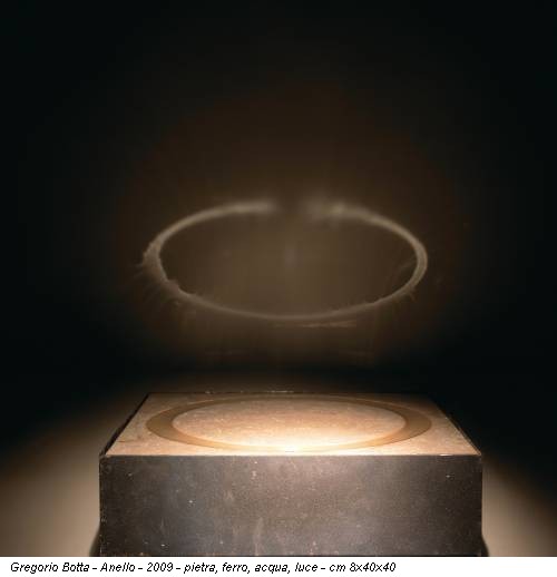 Gregorio Botta - Anello - 2009 - pietra, ferro, acqua, luce - cm 8x40x40