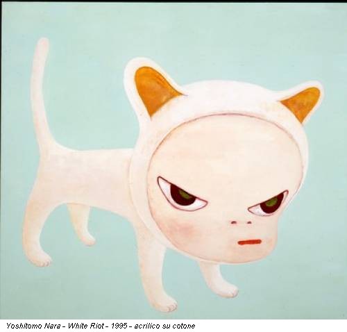 Yoshitomo Nara - White Riot - 1995 - acrilico su cotone