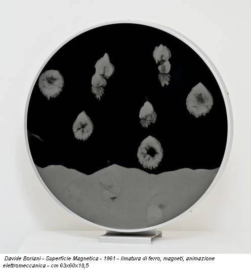 Davide Boriani - Superficie Magnetica - 1961 - limatura di ferro, magneti, animazione elettromeccanica - cm 63x60x18,5