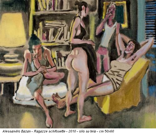 Alessandro Bazan - Ragazze schifosette - 2010 - olio su tela - cm 50x60