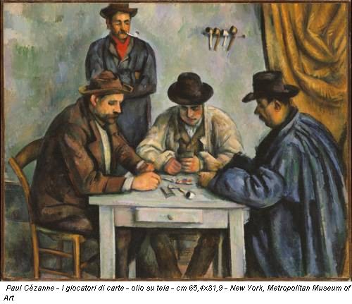 Paul Cézanne - I giocatori di carte - olio su tela - cm 65,4x81,9 - New York, Metropolitan Museum of Art