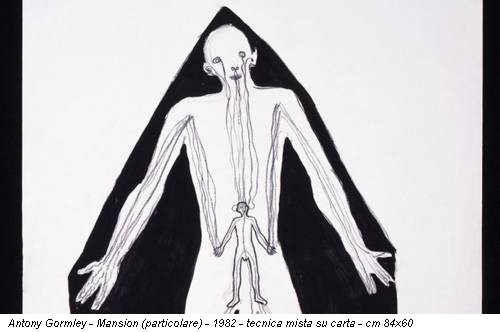 Antony Gormley - Mansion (particolare) - 1982 - tecnica mista su carta - cm 84x60