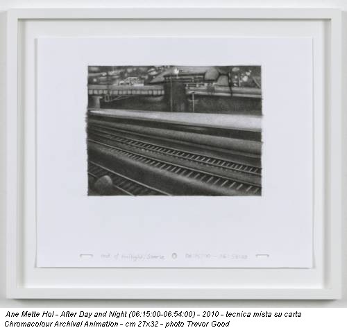 Ane Mette Hol - After Day and Night (06:15:00-06:54:00) - 2010 - tecnica mista su carta Chromacolour Archival Animation - cm 27x32 - photo Trevor Good