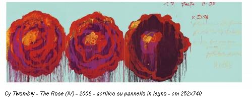 Cy Twombly - The Rose (IV) - 2008 - acrilico su pannello in legno - cm 252x740
