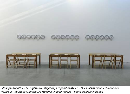 Joseph Kosuth - The Eighth Investigation, Proposition #4 - 1971 - installazione - dimensioni variabili - courtesy Galleria Lia Rumma, Napoli-Milano - photo Daniele Nalesso