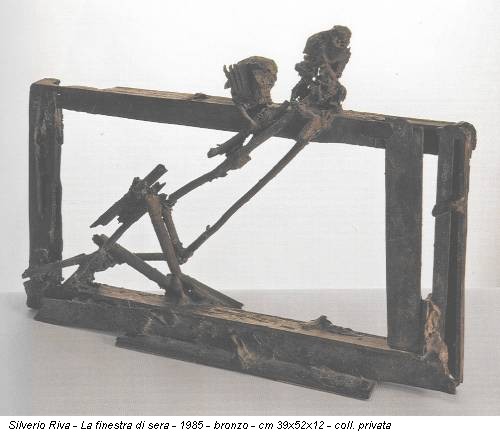 Silverio Riva - La finestra di sera - 1985 - bronzo - cm 39x52x12 - coll. privata